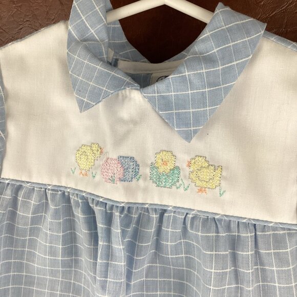 Vintage Bryan Infant 0-3mo Baby Boy Romper One Piece Easter Chicks Outfit USA - Picture 2 of 6